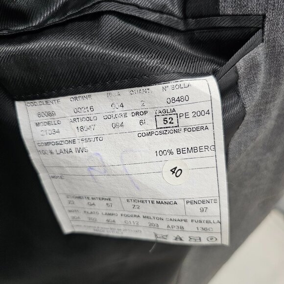 Trussini 40L Gray Check 3-Button Sport Coat Blazer Jacket B322 - Picture 10 of 11